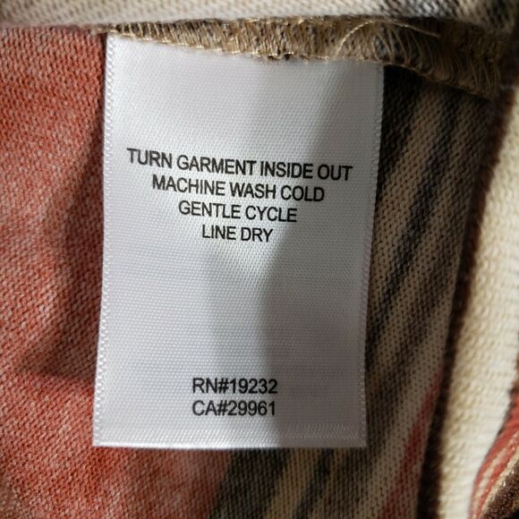 Alfred Dunner Womens Top Small Floral 3/4 Sleeve Embellished Striped Split V Nec - Picture 10 of 10